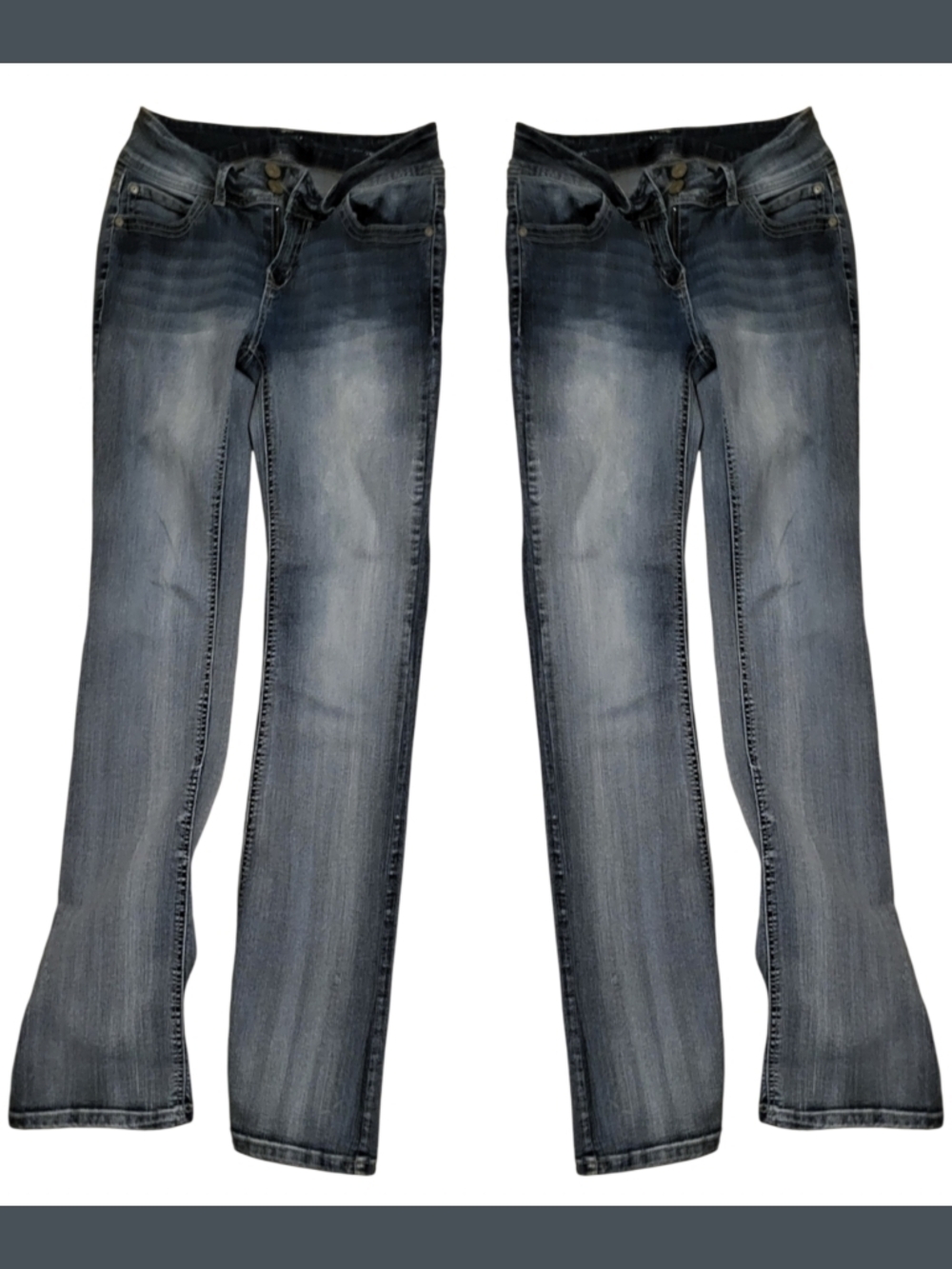 Women's Faded Mid-Rise Bootcut Jeans - Blue
